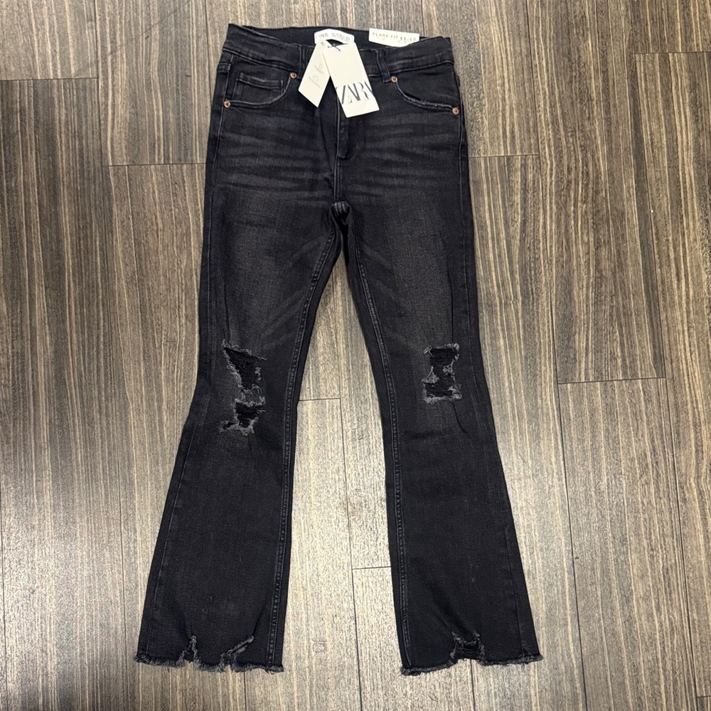 Kids Black Distressed Jeans